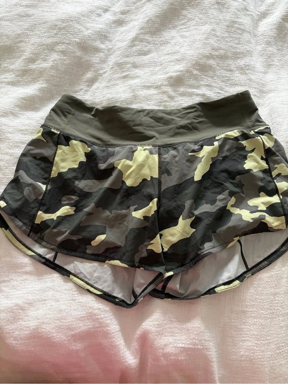 lululemon athletica Olive Camo Running Shorts